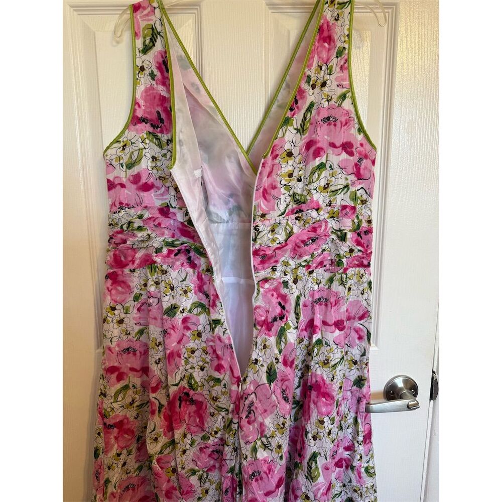 Dressbarn Woman Plus Size 18 Floral V-Neck Sleeveless Knee Dress - Picture 6 of 8